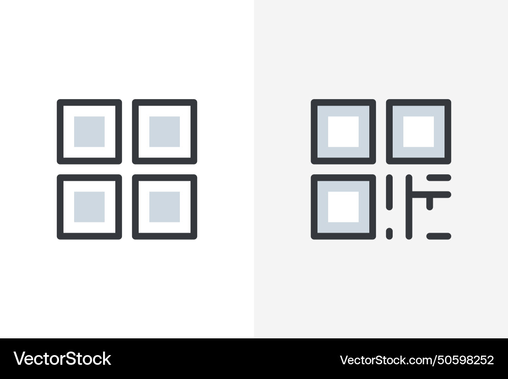 Qr code set icon bundle sign isolated Vector Image