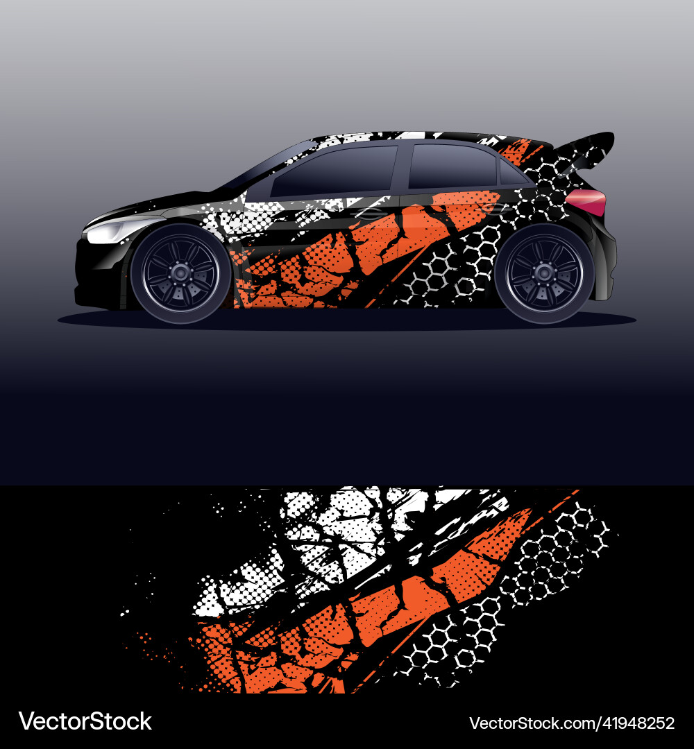 Racing Car Wrap Pattern Vector Image