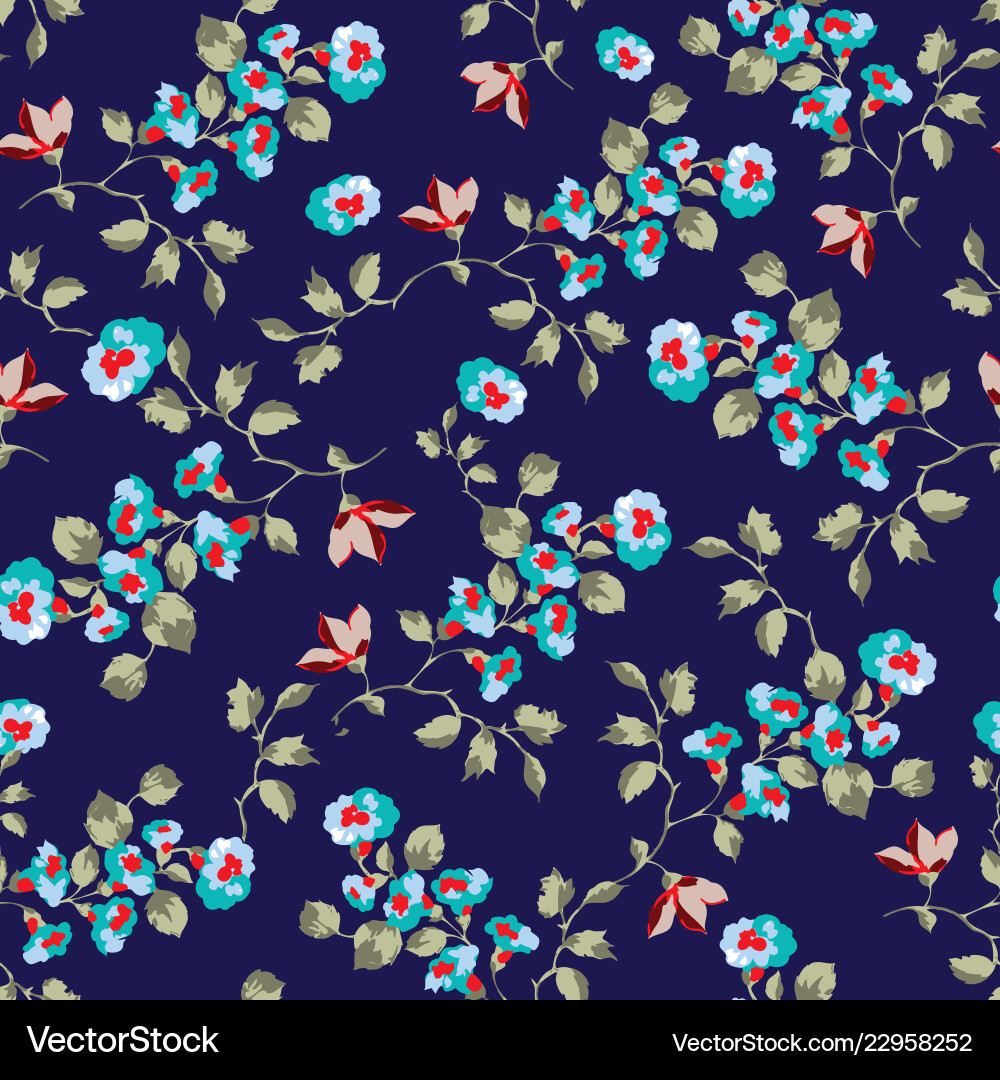 Seamless pattern design with little forget me Seamless pattern design with little forget me vector image