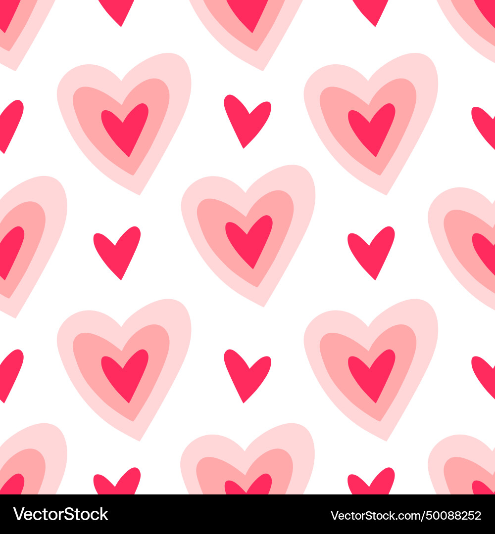 Seamless pattern with red hearts Royalty Free Vector Image