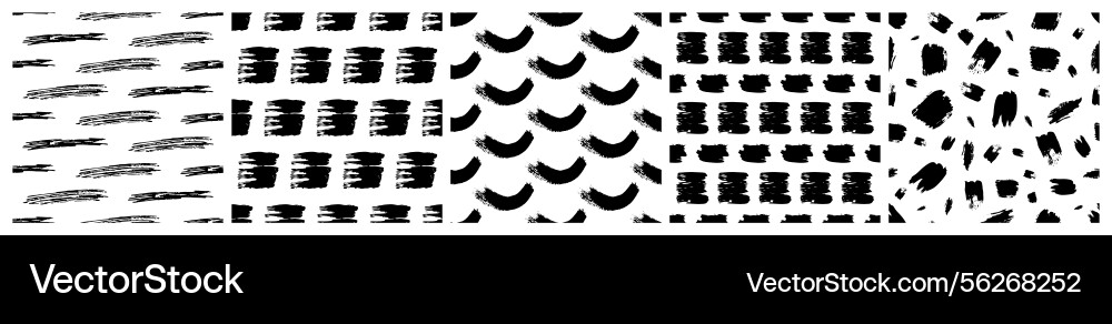 Set of seamless patterns with scribble smears Set of seamless patterns with scribble smears vector image