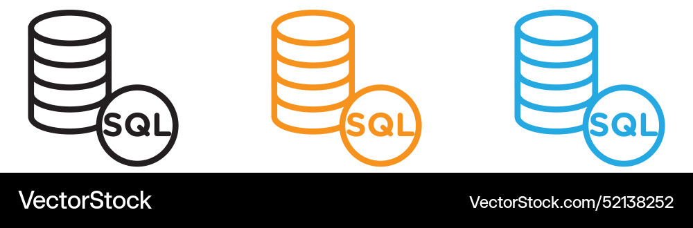 Sql Server Logo Set Sammlung für Web-App ui vektorbild