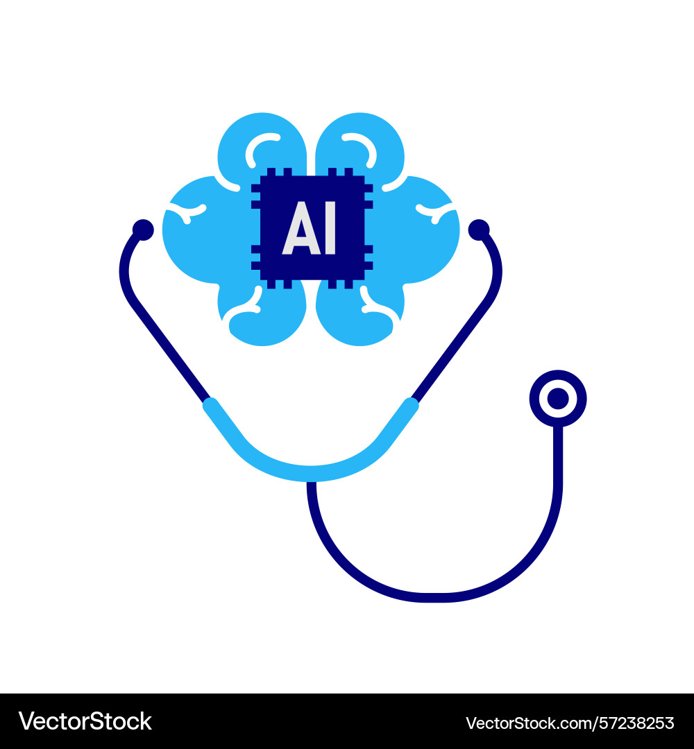 Automation icon ai in healthcareai brain Vector Image