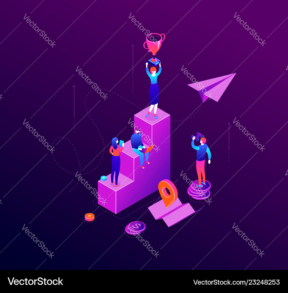 Business success - modern colorful isometric Business success - modern colorful isometric vector image