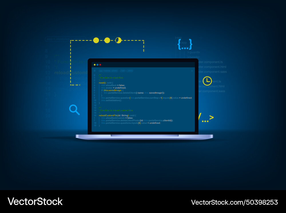 Computer programming software or game development Computer programming software or game development vector image