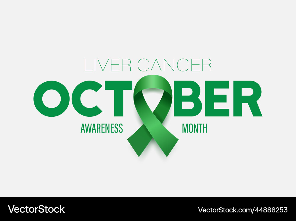 October liver cancer banner card placard vector image