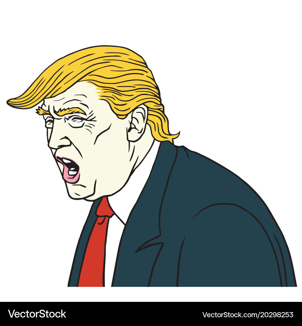 Trump Shouting Cartoon Vector Image