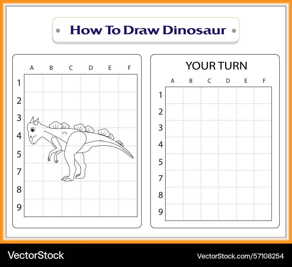 Drawing tutorial how to draw a dinosaur using Vector Image