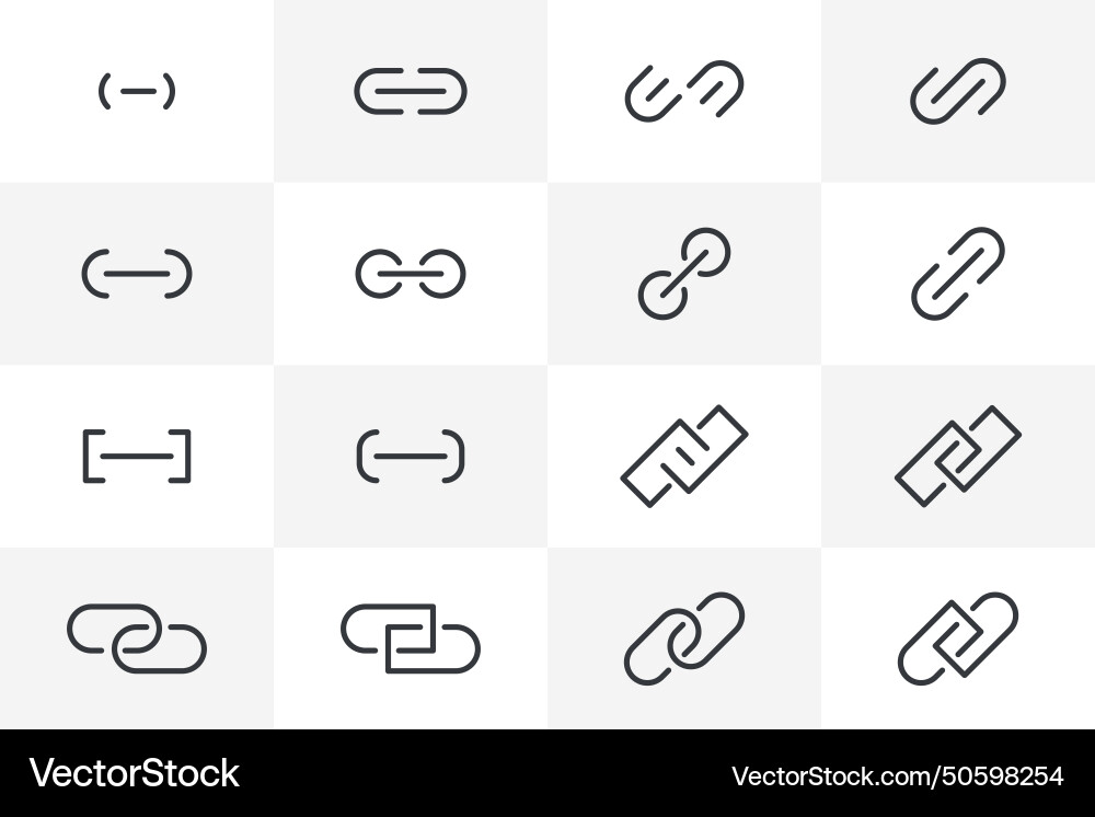 Url link icon set hyperlink chain website vector image
