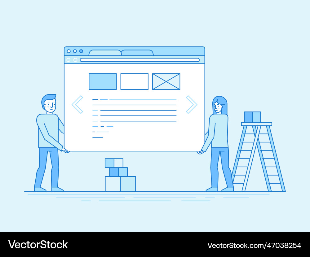 Web design and user interface development concept Web design and user interface development concept vector image