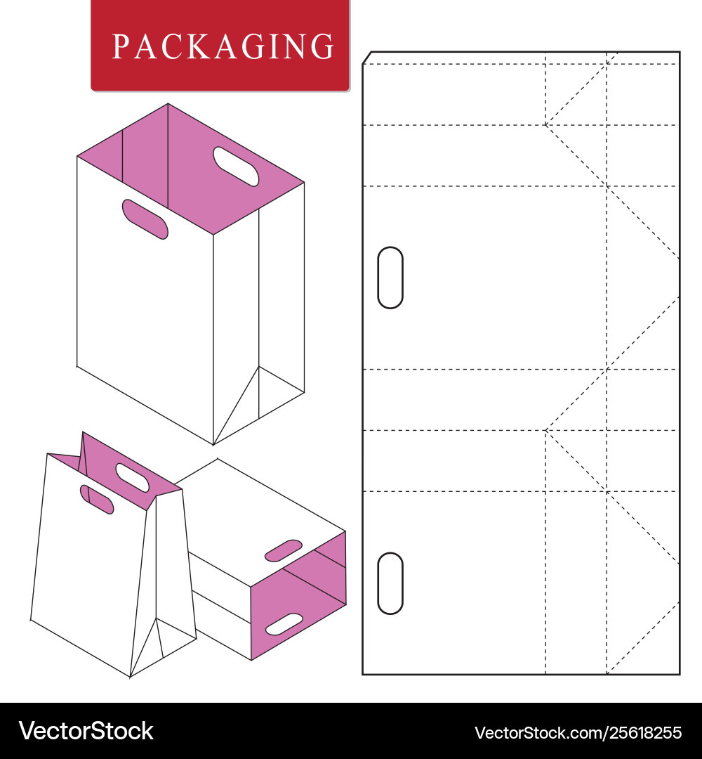 Bag packaging template for wearing Bag packaging template for wearing vector image