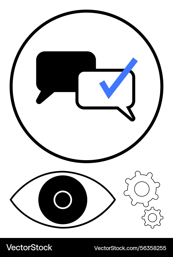 Communication and validation concept with speech Communication and validation concept with speech vector image