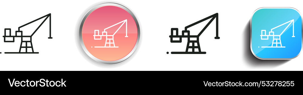 Cranes icon thin linear regular and button style Cranes icon thin linear regular and button style vector image