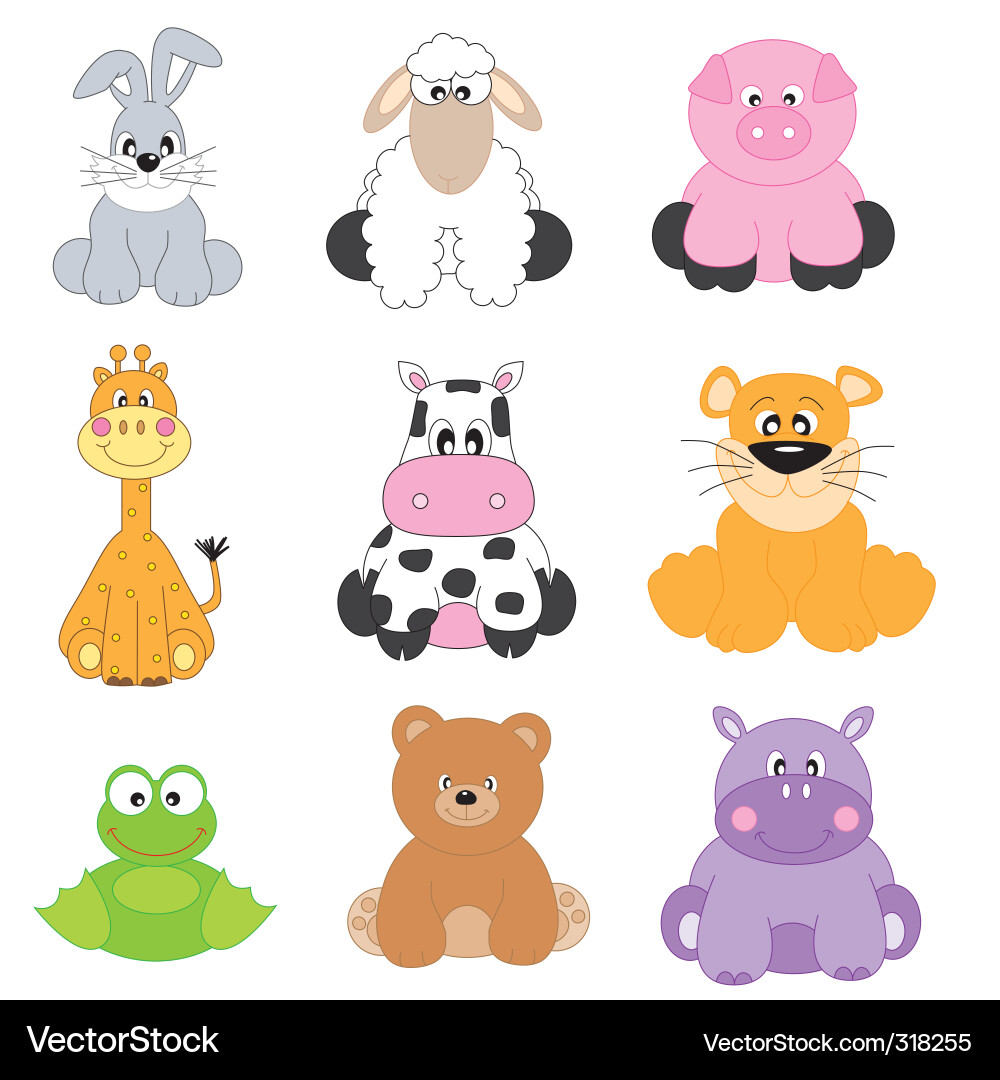 Cute Cartoon Animals vector image