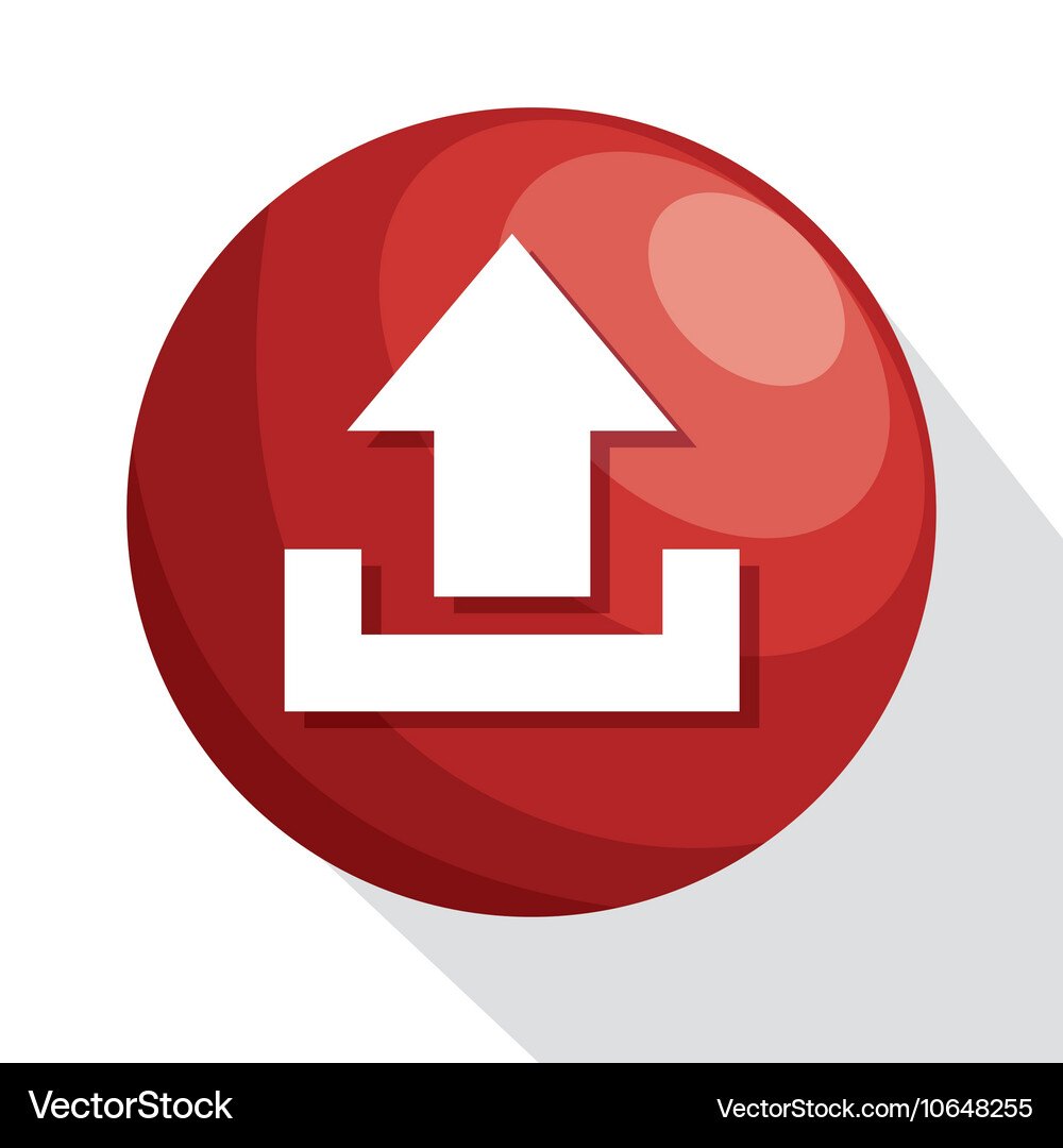 Icon upload circle red process design isolated Vector Image
