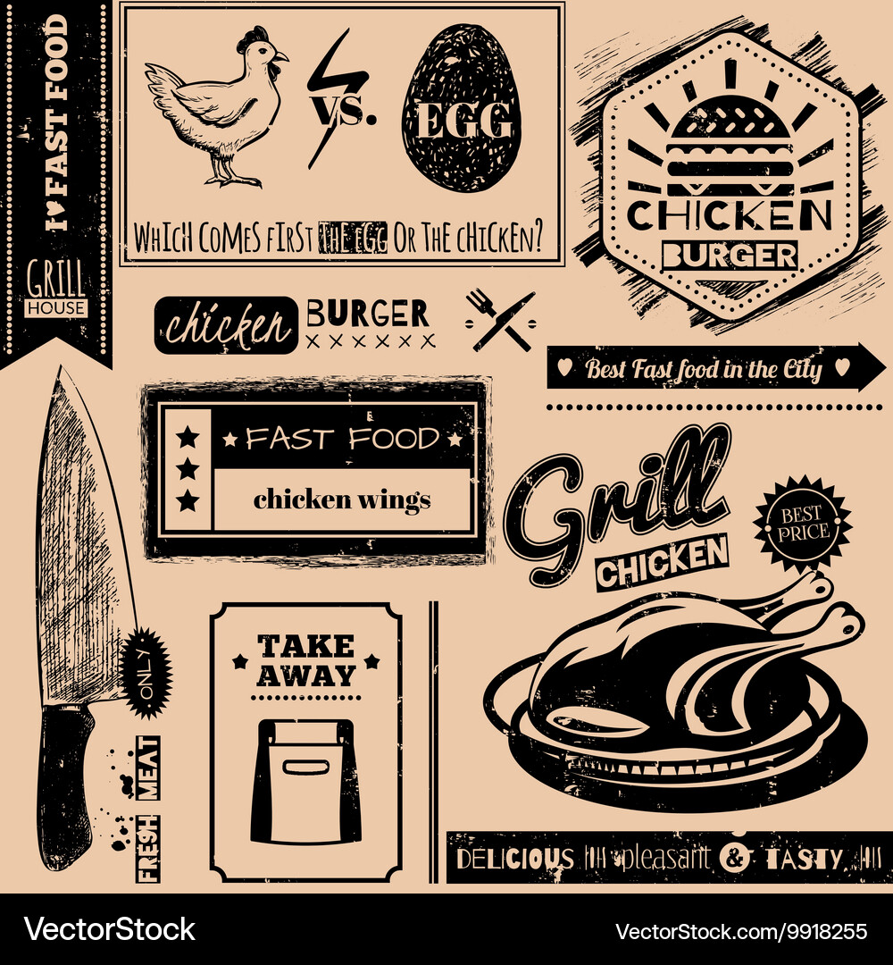 Menu pattern with fast food symbols Vector Image