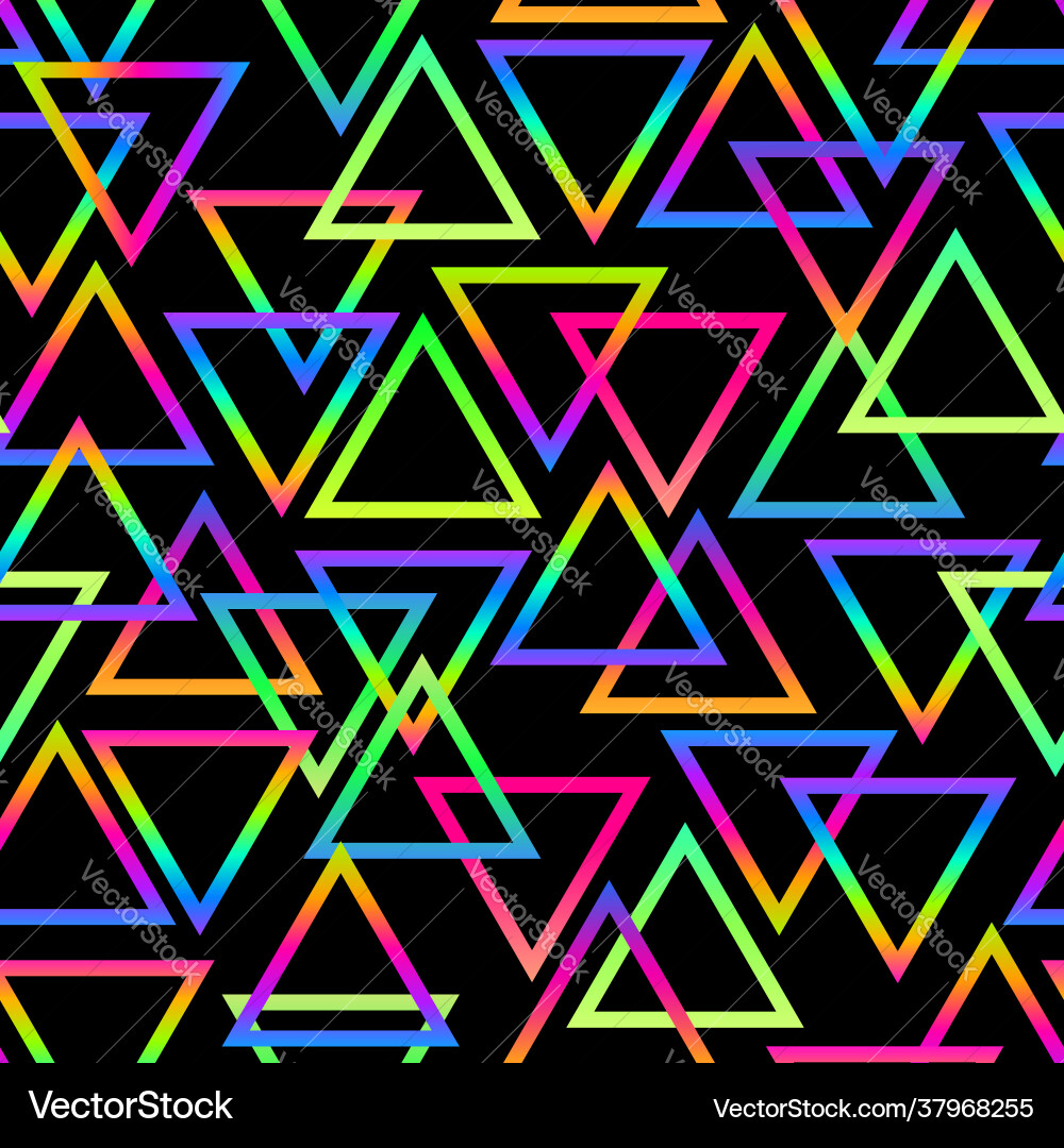 Neon Retro Triangles Pattern vector image