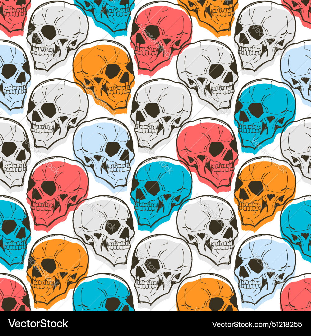 Skull pattern seamless skeleton head background Skull pattern seamless skeleton head background Vector Image