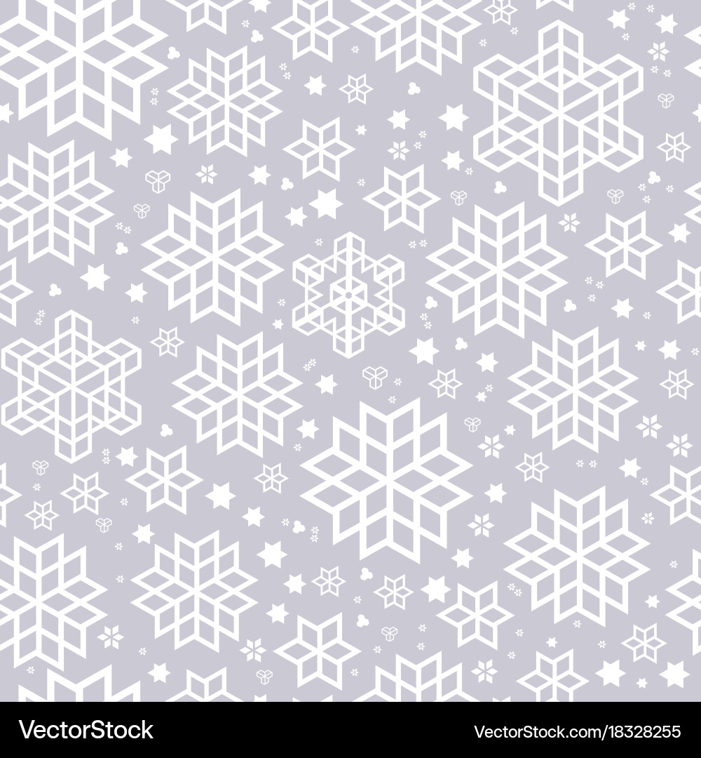 Snowflake Seamless Pattern Vector Image