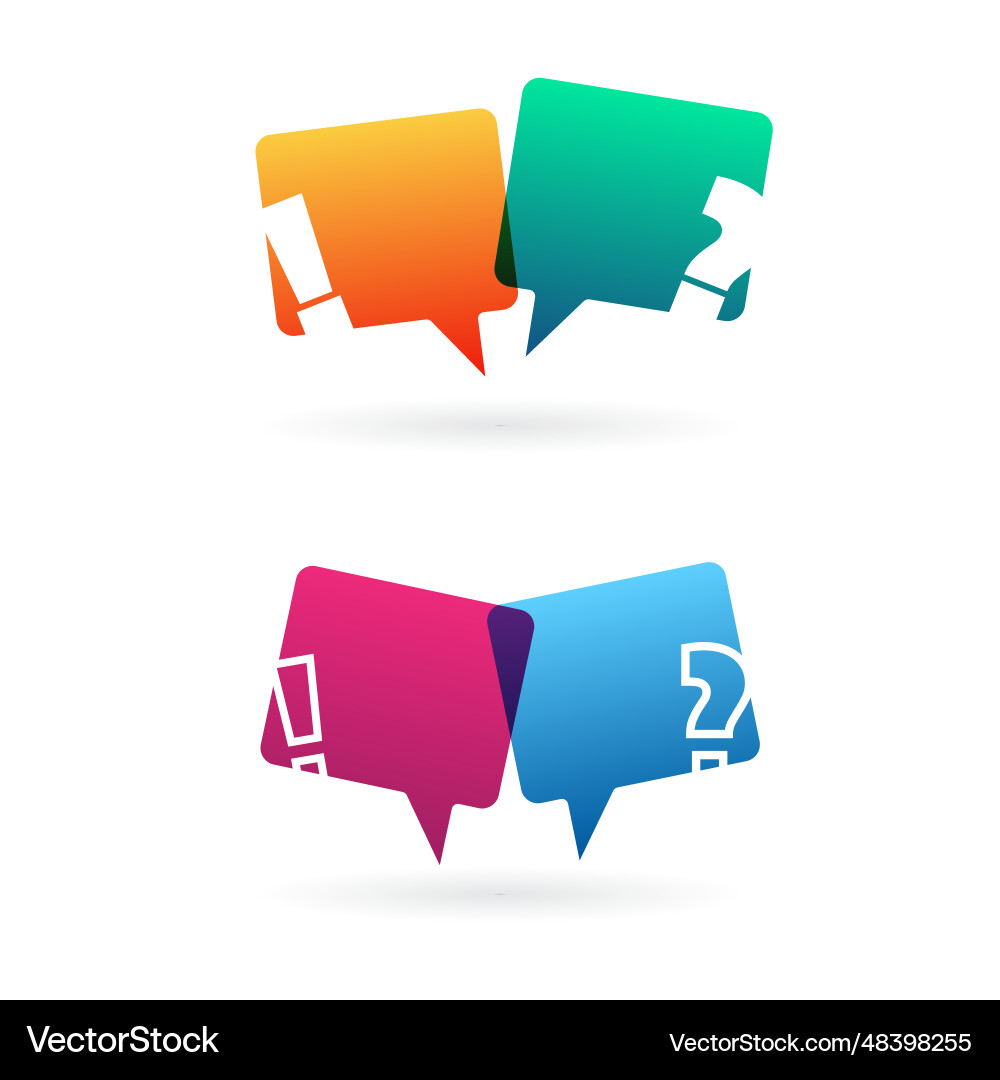 Speech bubbles set with marks Vector Image