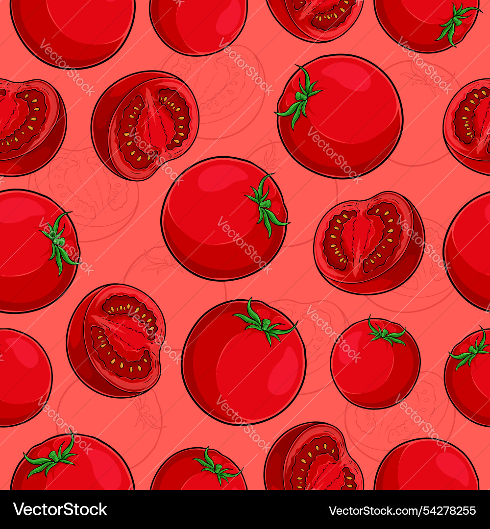Tomato Slice Pattern vector image