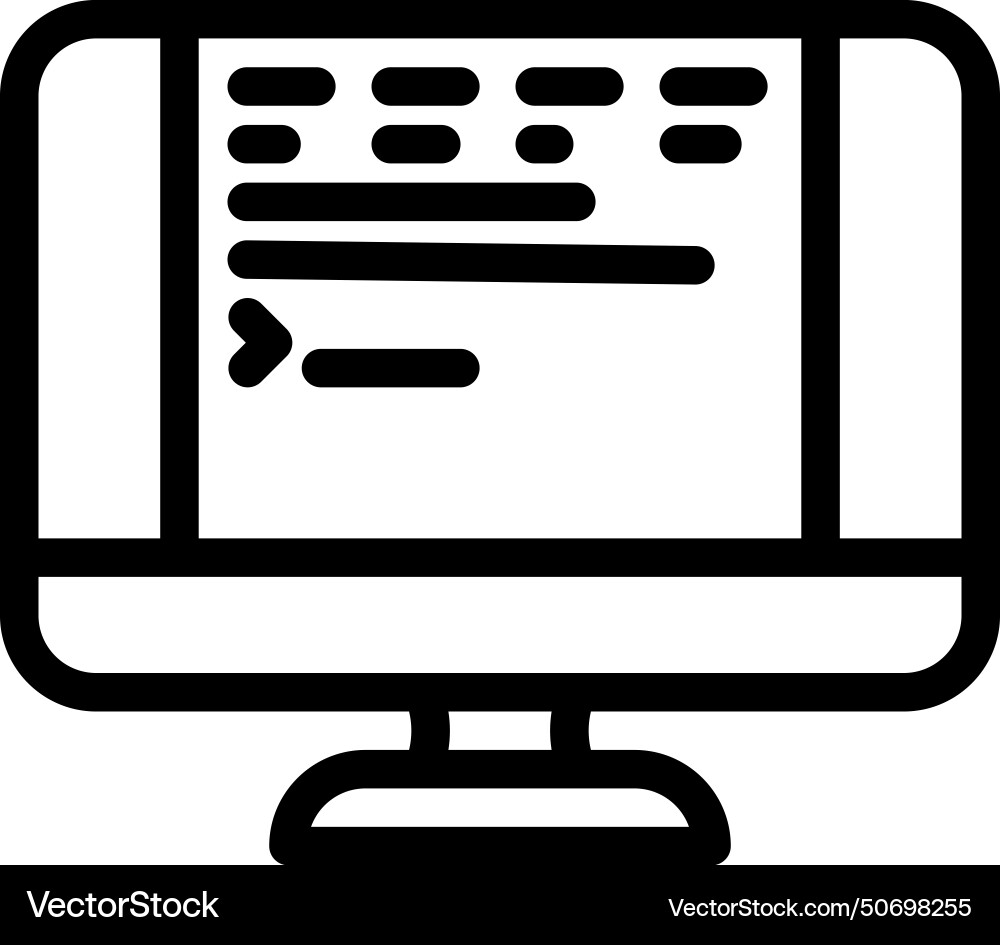 User interface text technical writer line icon User interface text technical writer line icon vector image