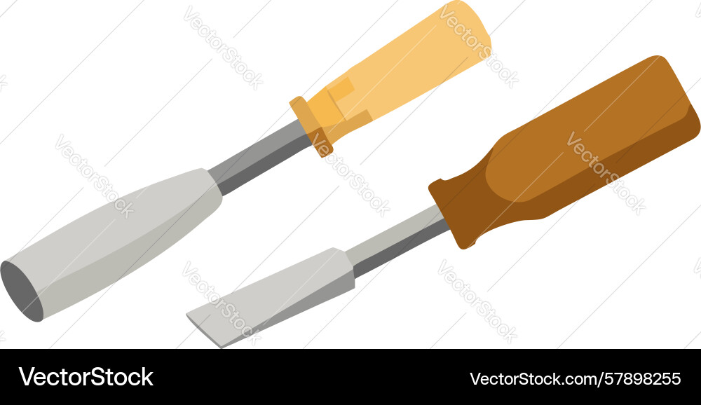 Wood chisel tools workmanship design generative Vector Image