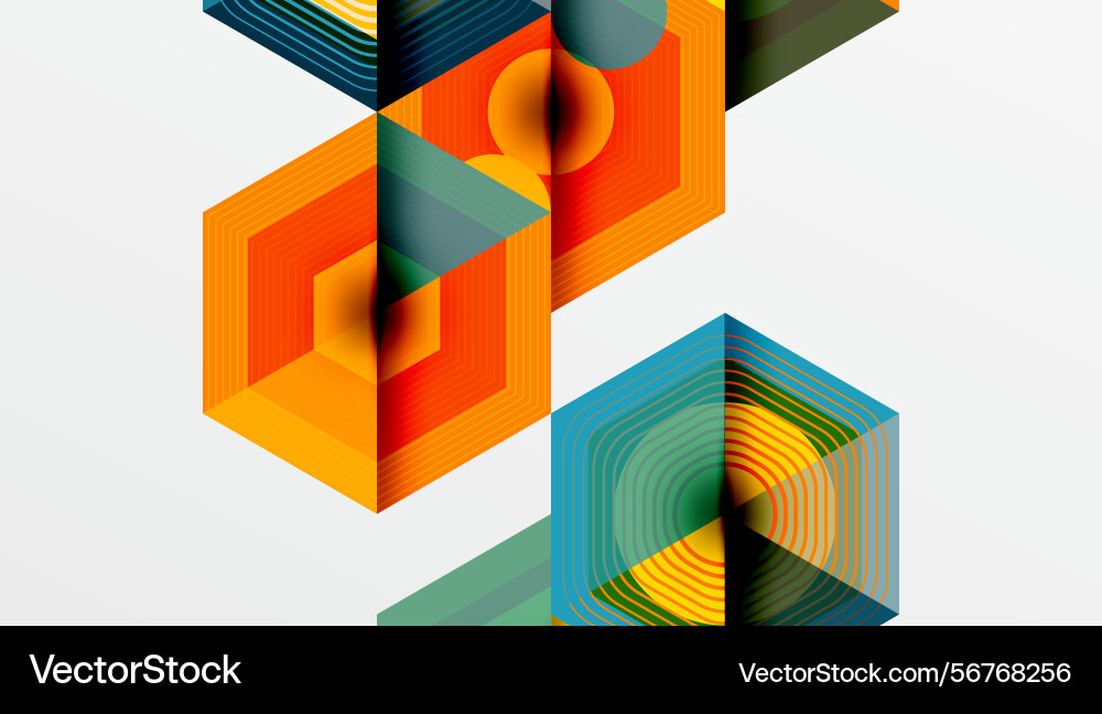 Abstract geometric shapes overlap creating Abstract geometric shapes overlap creating Vector Image