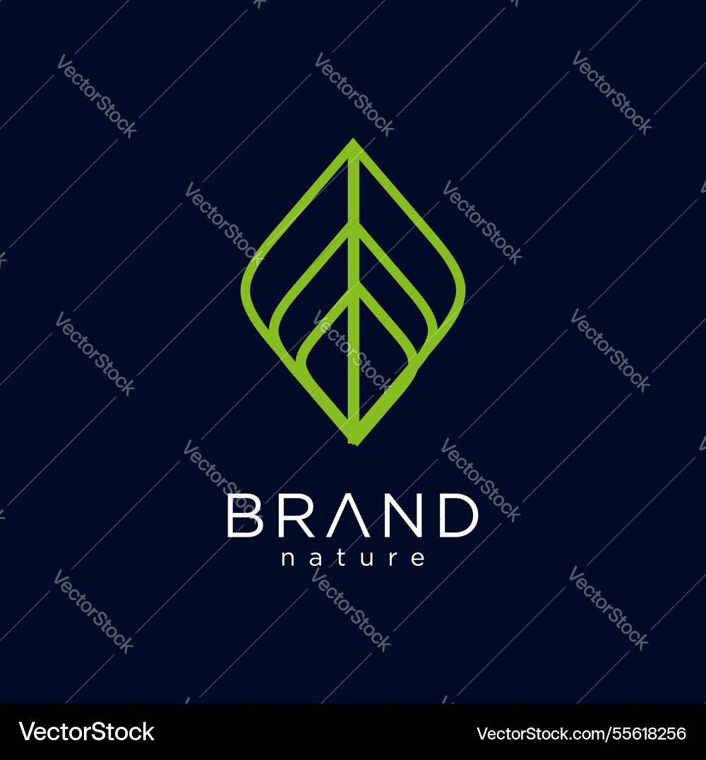 Abstract leaf geometry logo concept simple Vector Image