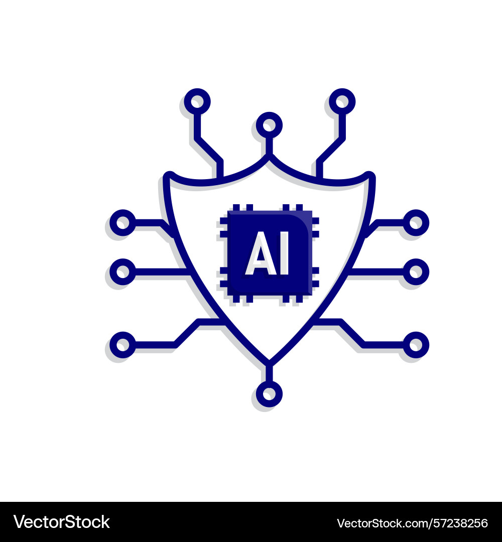 Automation icon security system shield with ai Automation icon security system shield with ai vector image
