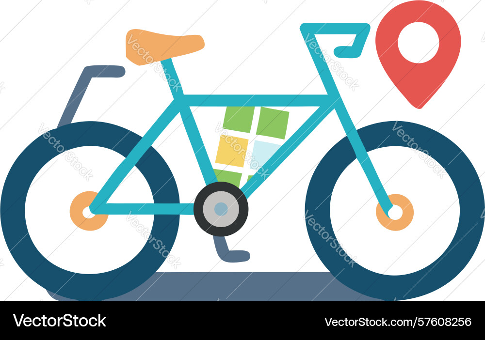 Bicycle with location pin icon design generative Vector Image