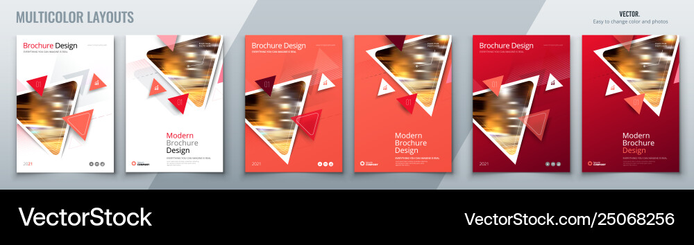 Brochure template layout design with triangles Brochure template layout design with triangles vector image
