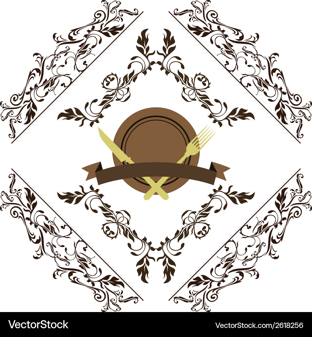 Elegant Menu Scroll Vector Image