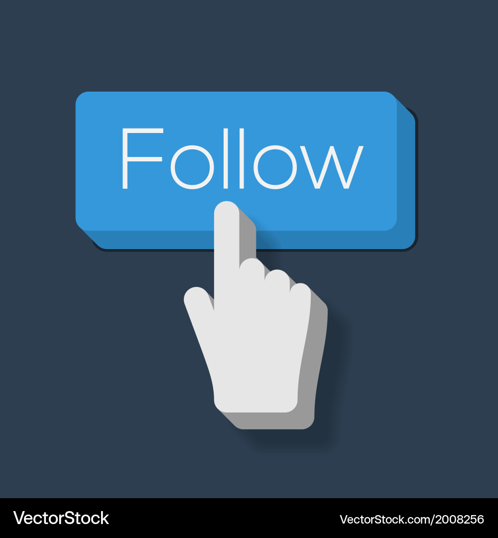 Hand Cursor Follow Button vector image