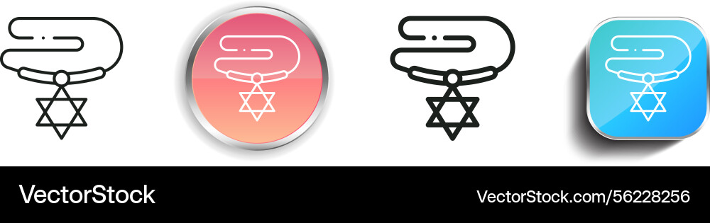Medallion icon thin linear regular and button vector image
