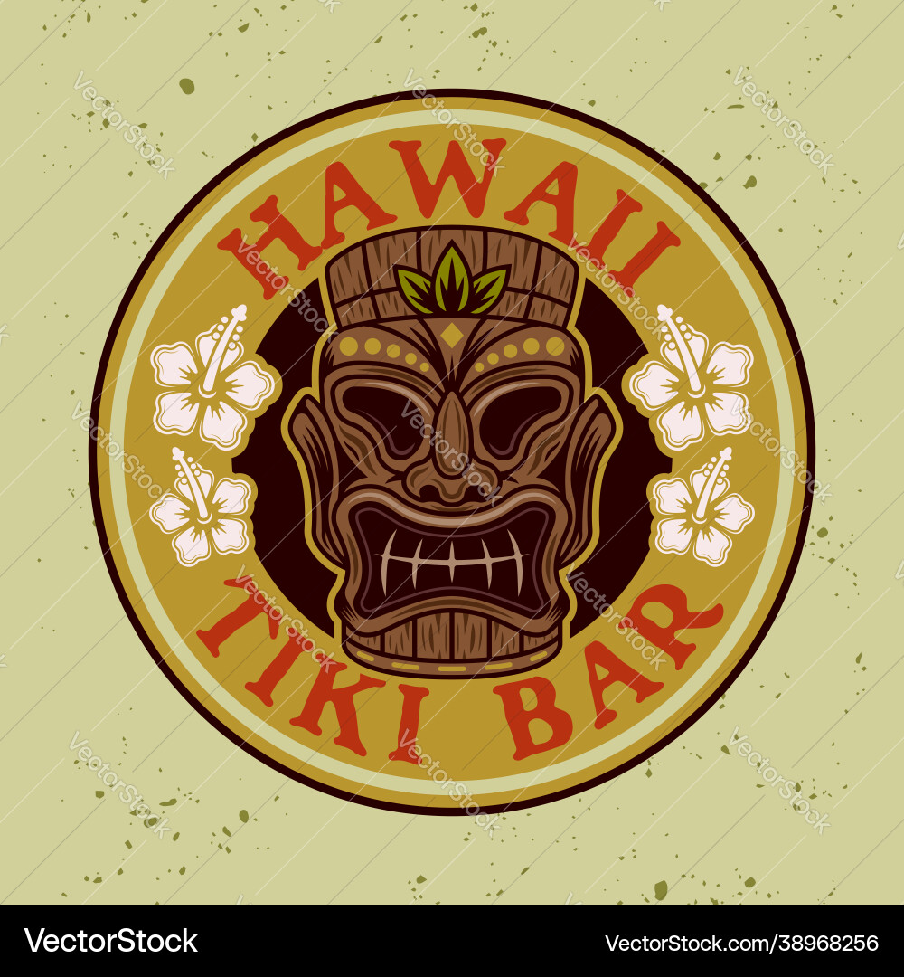 Tiki hawaiian tribal hölzerne Maske bunt Tiki hawaiian tribal hölzerne Maske bunt vektorbild