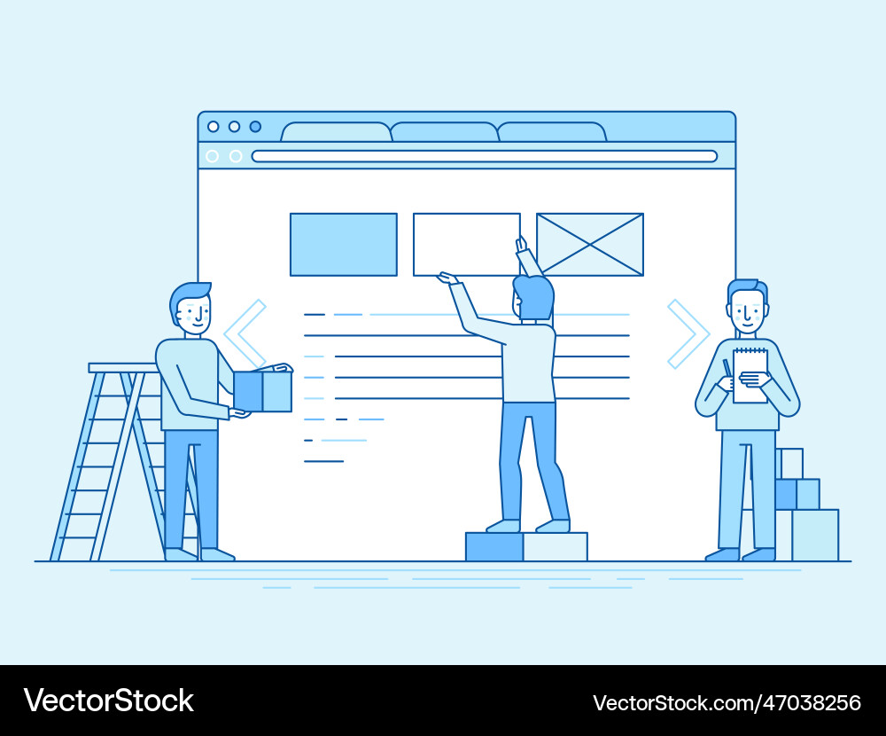 Web design and user interface development concept Web design and user interface development concept vector image