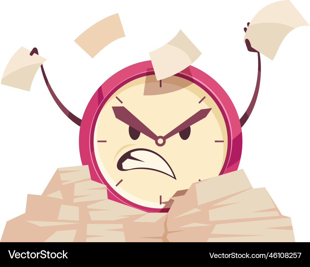 Angry alarm clock composition – Royalty-Free Vector | VectorStock, image size:1000x861