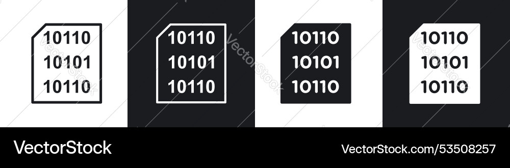 Binary codeline in thin line black color flat Binary codeline in thin line black color flat Vector Image