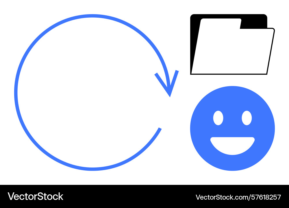 Circular workflow concept with folder icon Circular workflow concept with folder icon vector image