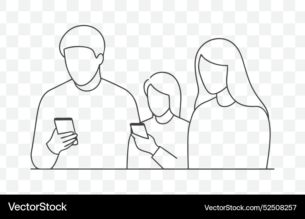 Comprehensive guide to smartphone use line Vector Image