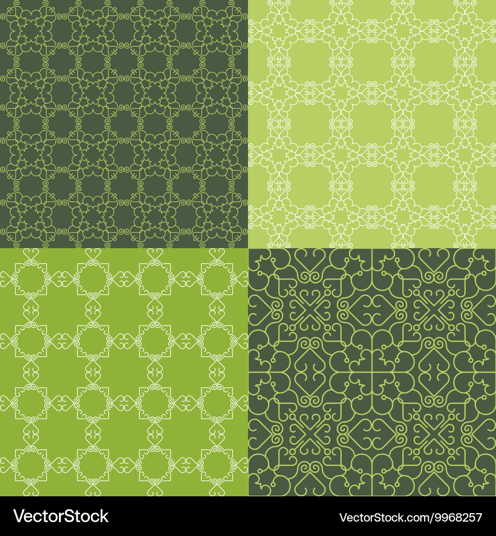 Delicate Green Geometric Pattern Vector Image