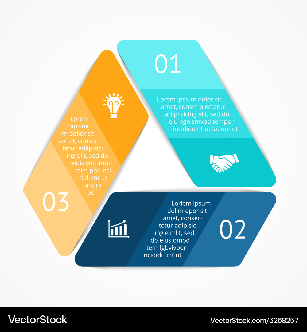 Diagram & Infographic Template with Triangles Vector Image