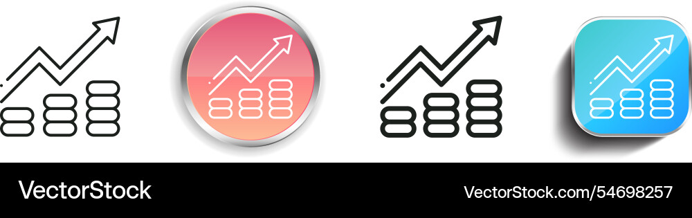 Growth icon thin linear regular and button style Growth icon thin linear regular and button style Vector Image