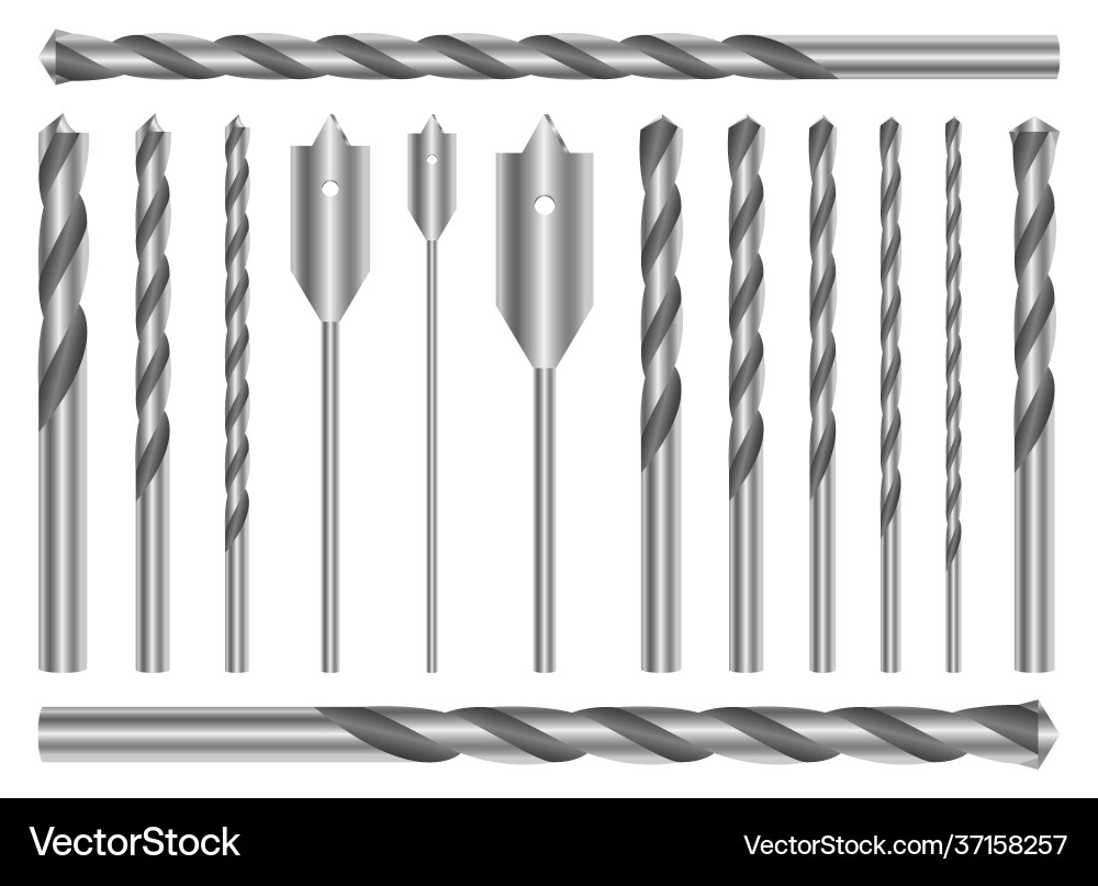Metallic drill set design isolated on white Metallic drill set design isolated on white vector image
