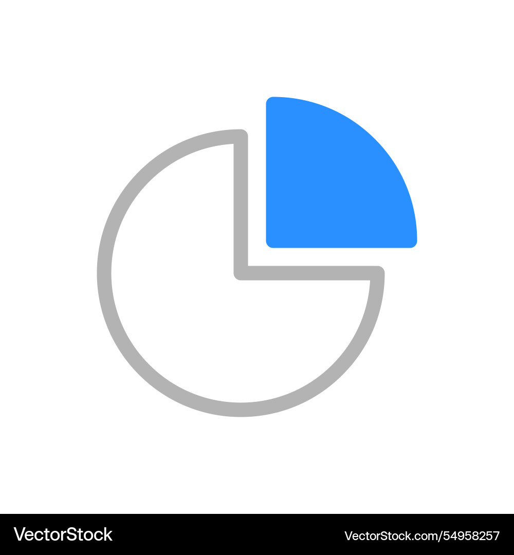 Pie chart icon concept of data visualization vector image