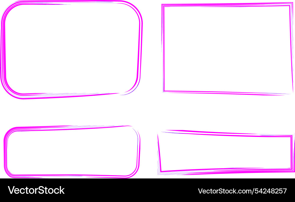 Purple color curve abstract frames set Purple color curve abstract frames set vector image