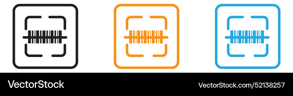 Scan barcode logo set collection for web app ui vector image