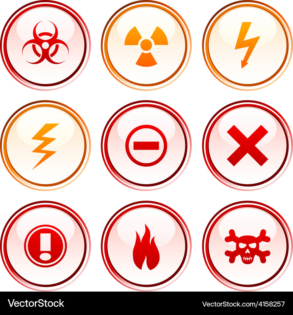 Warning buttons Vector Image