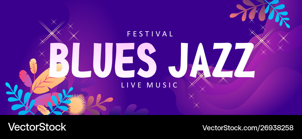 Blues jazz banner Blues jazz banner vector image